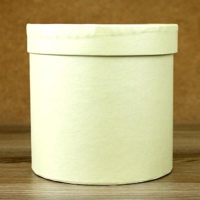 Подарочная коробка круглая 13.5*13.5 см Бежевый перламутр 530891