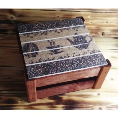 Подарочная коробка реечная 20*20*9 см Кофейный аромат 23061