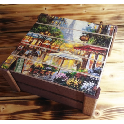 Подарочная коробка реечная 20*20*9 см После дождя 23062