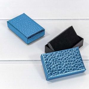 Подарочная коробка ювелирная 5*8*2.5 см Кожа крокодила синий 444214