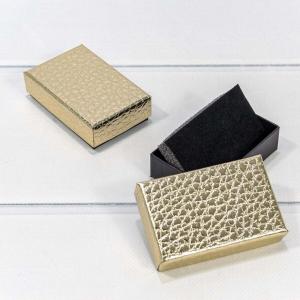 Подарочная коробка ювелирная 8*5*2.5 см Кожа крокодила золотой 443457