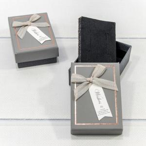 Подарочная коробка ювелирная 8*5*2.5 см Серый с бантом 443684