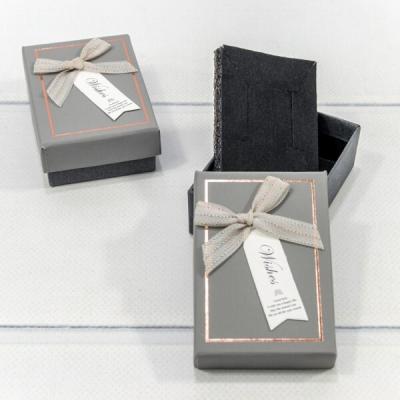 Подарочная коробка ювелирная 8*5*2.5 см Серый с бантом 443684