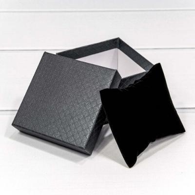 Подарочная коробка ювелирная 9.5*9.5*5.5 см Ромбики черный 441084