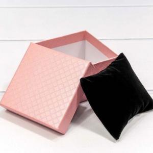 Подарочная коробка ювелирная 9.5*9.5*5.5 см Ромбики розовый 449797