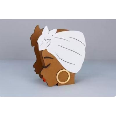 Подарочное кашпо деревянное 14.5*9*17 см Негритянка 15441