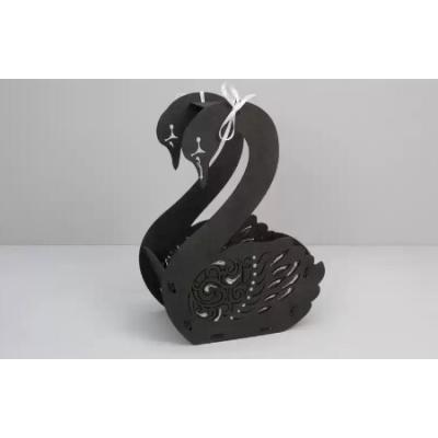 Подарочное кашпо деревянное 17.5*11*24.5 см Лебедь черный 154432