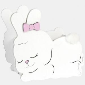 Подарочное кашпо деревянное 17*9.5*16 см Заинька белый 154662