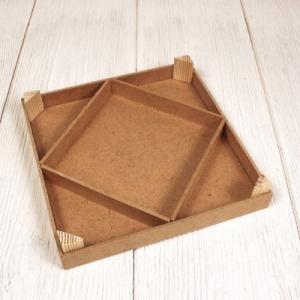 Подарочное кашпо деревянное 18.5*18.5 см Менажница квадрат 5 отделений 153865