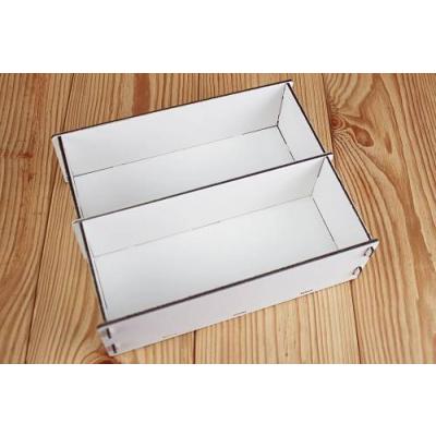 Подарочное кашпо деревянное 21*17.5*7 см Белый 2 отделения 152201