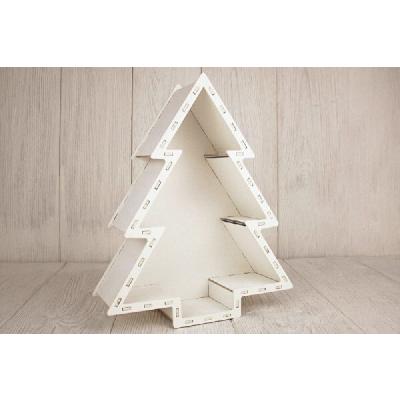 Подарочное кашпо деревянное Ёлка 24.5*8.5*29.5 см Белый 153072