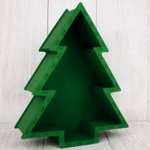 Подарочное кашпо деревянное Ёлка 24.5*8.5*29.5 см Зеленый 153061