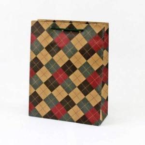 Подарочный крафт пакет 15х20х6 см Шотландка 538321