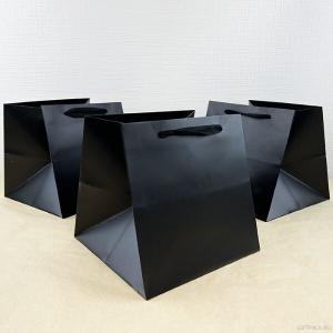 Подарочный крафт пакет 20х20х20 см Черный 530523