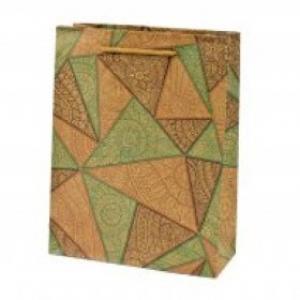 Подарочный крафт пакет 38х50х11.5 см Треугольники 53650