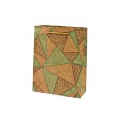 Подарочный крафт пакет 38х50х11.5 см Треугольники 53650