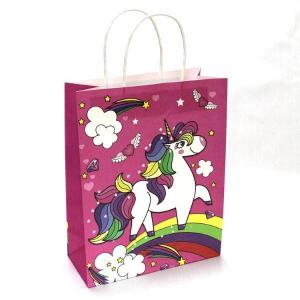Подарочный крафт пакет с бумажной ручкой 12х17х7 см Единорог 530231