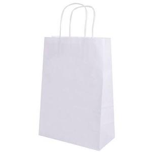 Подарочный крафт пакет с бумажной ручкой 21х27х11 см Белый 530219
