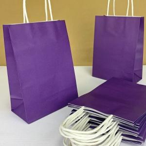Подарочный крафт пакет с бумажной ручкой 21х27х11 см Фиолетовый 530575