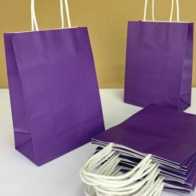 Подарочный крафт пакет с бумажной ручкой 21х27х11 см Фиолетовый 530575
