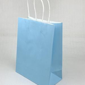 Подарочный крафт пакет с бумажной ручкой 21х27х11 см Голубой 530220