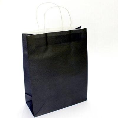 Подарочный крафт пакет с бумажной ручкой 25х31х11 см Черный 530267