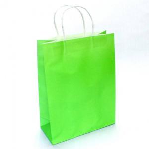 Подарочный крафт пакет с бумажной ручкой 25х31х11 Зелёный 530236