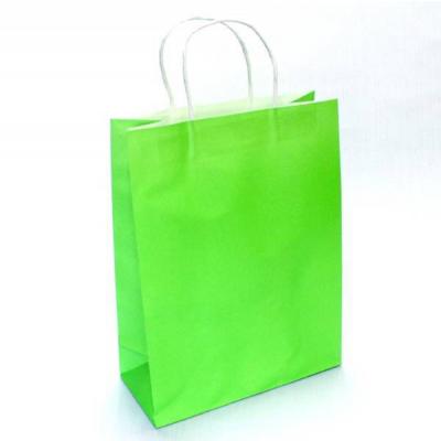 Подарочный крафт пакет с бумажной ручкой 25х31х11 Зелёный 530236