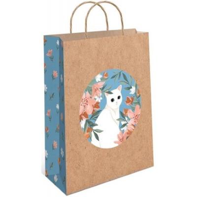 Подарочный крафт пакет с бумажной ручкой 26х32х12 см 50098