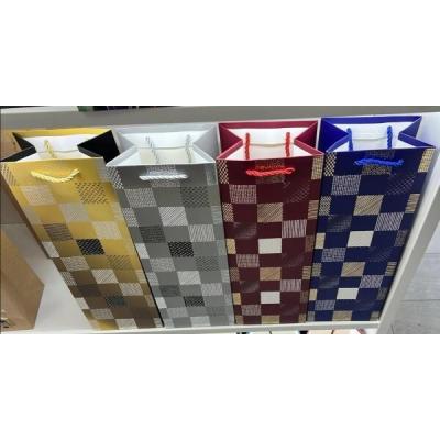 Подарочный пакет люкс бумажный 12х35х9 см 58655