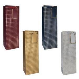 Подарочный пакет люкс бумажный 12х36х10 см Под бутылку 58702