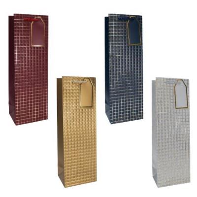 Подарочный пакет люкс бумажный 12х36х10 см Под бутылку 58702