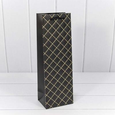 Подарочный пакет люкс бумажный 12х36х9 см Ромб черный 446977