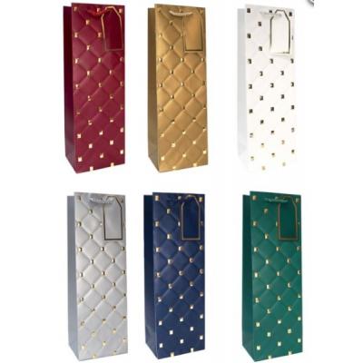 Подарочный пакет люкс бумажный 12х37х10 см Под бутылку 581368