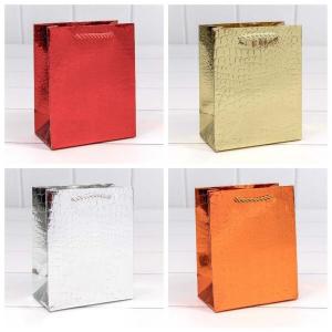 Подарочный пакет люкс бумажный 14х20х8 см Кожа крокодила 442052