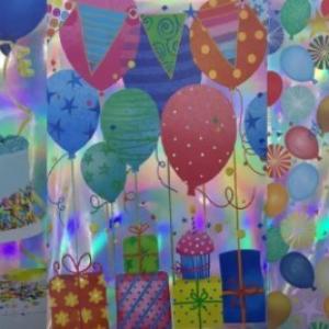 Подарочный пакет люкс бумажный 26х32х10 см День рождения 58211