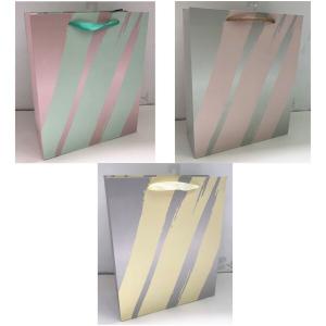 Подарочный пакет люкс бумажный 26х32х10 см Полосы 558342