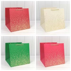 Подарочный пакет люкс бумажный 30х30х30 см Золотые вкрапления 441090