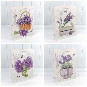 Подарочный пакет люкс бумажный 31х42х12 см Лаванда 443432