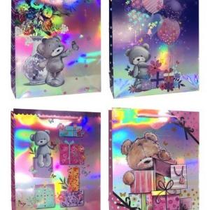 Подарочный пакет люкс бумажный 31х42х12 см Мишки 58459