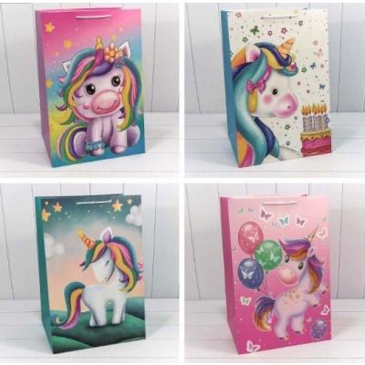 Подарочный пакет люкс бумажный 36х54х30 см Единорог 441023