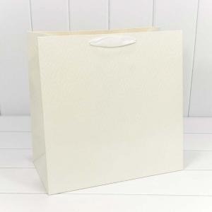 Подарочный пакет люкс бумажный 37х37х20 см Элегант белый 447605