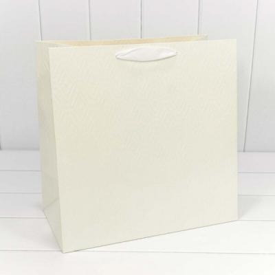 Подарочный пакет люкс бумажный 37х37х20 см Элегант белый 447605