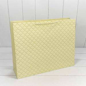 Подарочный пакет люкс бумажный 50х40х15 см Ромб бежевый 441486