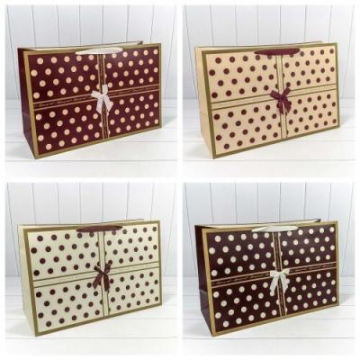 Подарочный пакет люкс бумажный 62х42х25 см Горошек микс 441557