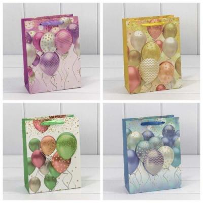 Подарочный пакет люкс бумажный с 3D аппликацией 18х24х9 см Воздушные шары 441305