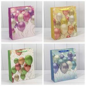 Подарочный пакет люкс бумажный с 3D аппликацией 26х32х10 см Воздушные шары 441306