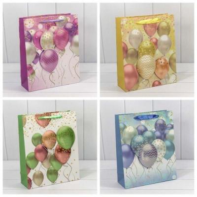 Подарочный пакет люкс бумажный с 3D аппликацией 26х32х10 см Воздушные шары 441306