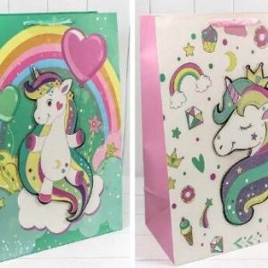 Подарочный пакет люкс бумажный с 3D аппликацией 42*62*25 см Единорог 440802