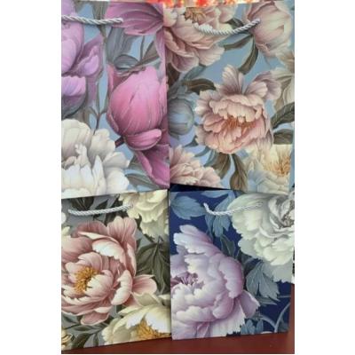 Подарочный пакет люкс бумажный с блестками 18х23х10 см 58654